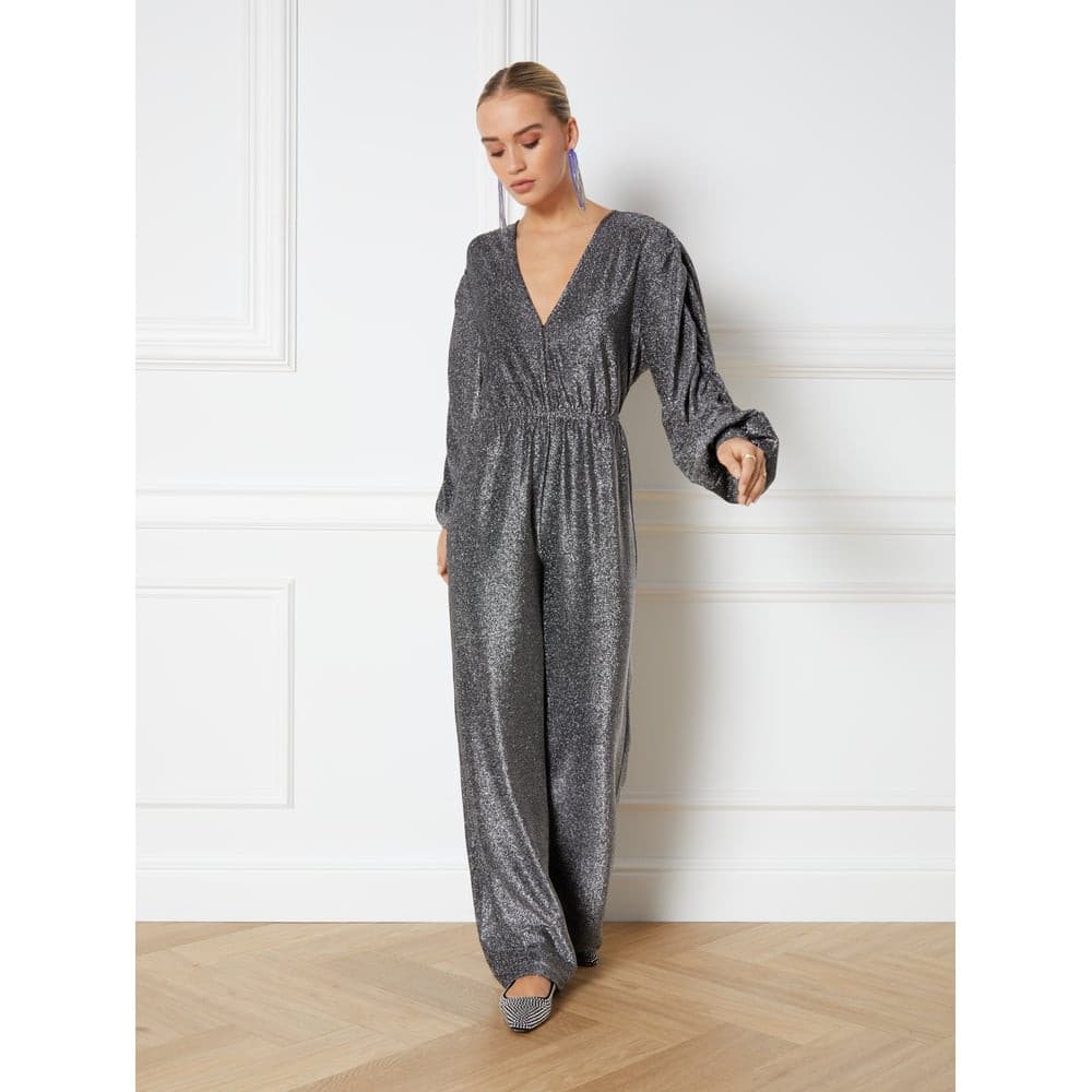 Ladies Glitter Jumpsuit ALYSSA Zilver KL Ladies Glitter Jumpsuit ALYSSA Zilver KL