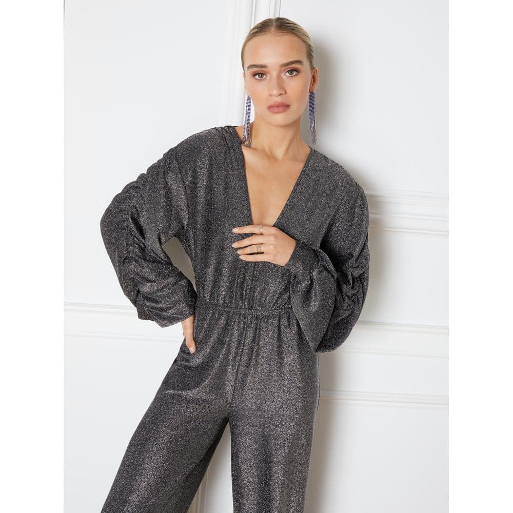 Ladies Glitter Jumpsuit ALYSSA Zilver KL Ladies Glitter Jumpsuit ALYSSA Zilver KL