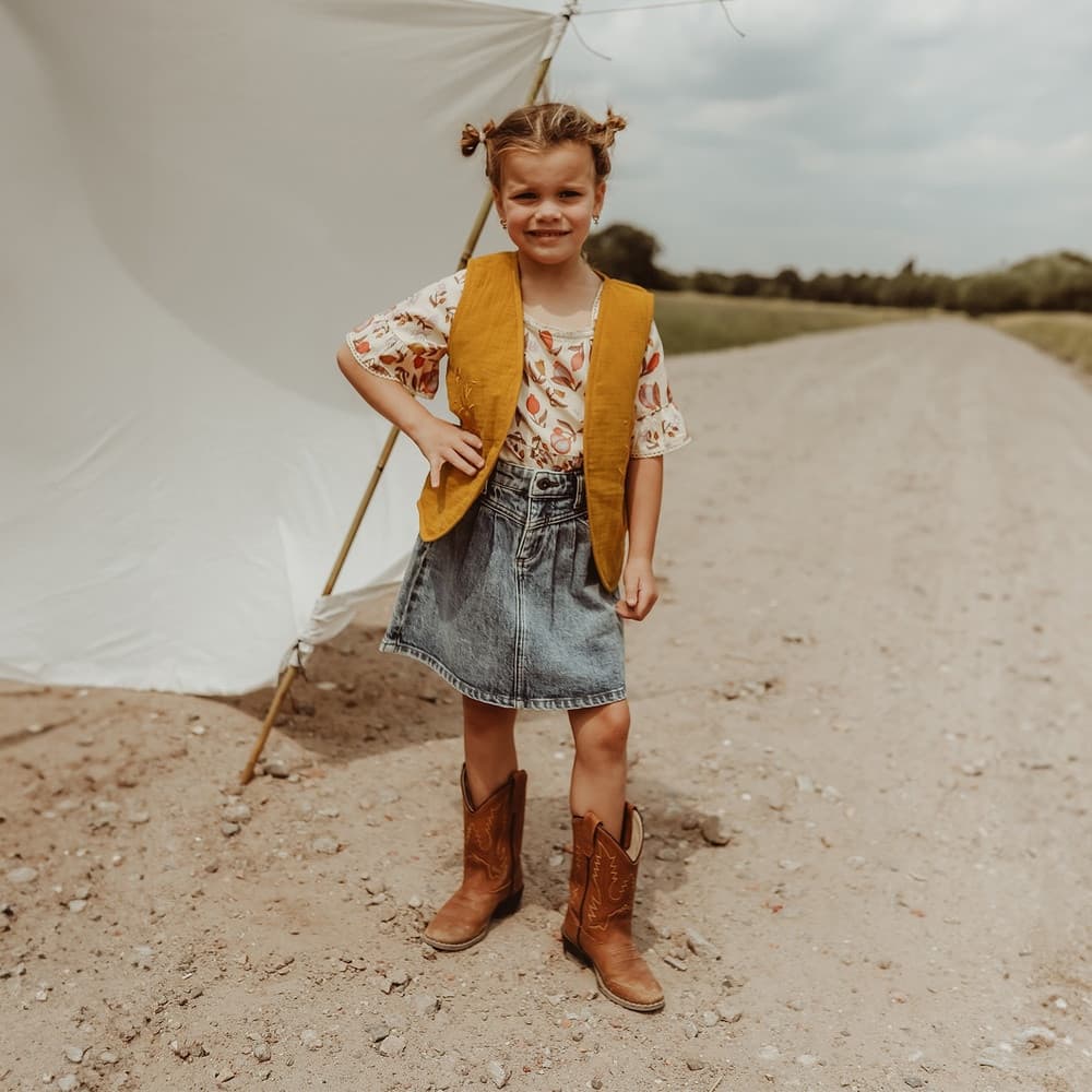 Muslin Poppy gilet Geel KL Muslin Poppy gilet Geel KL