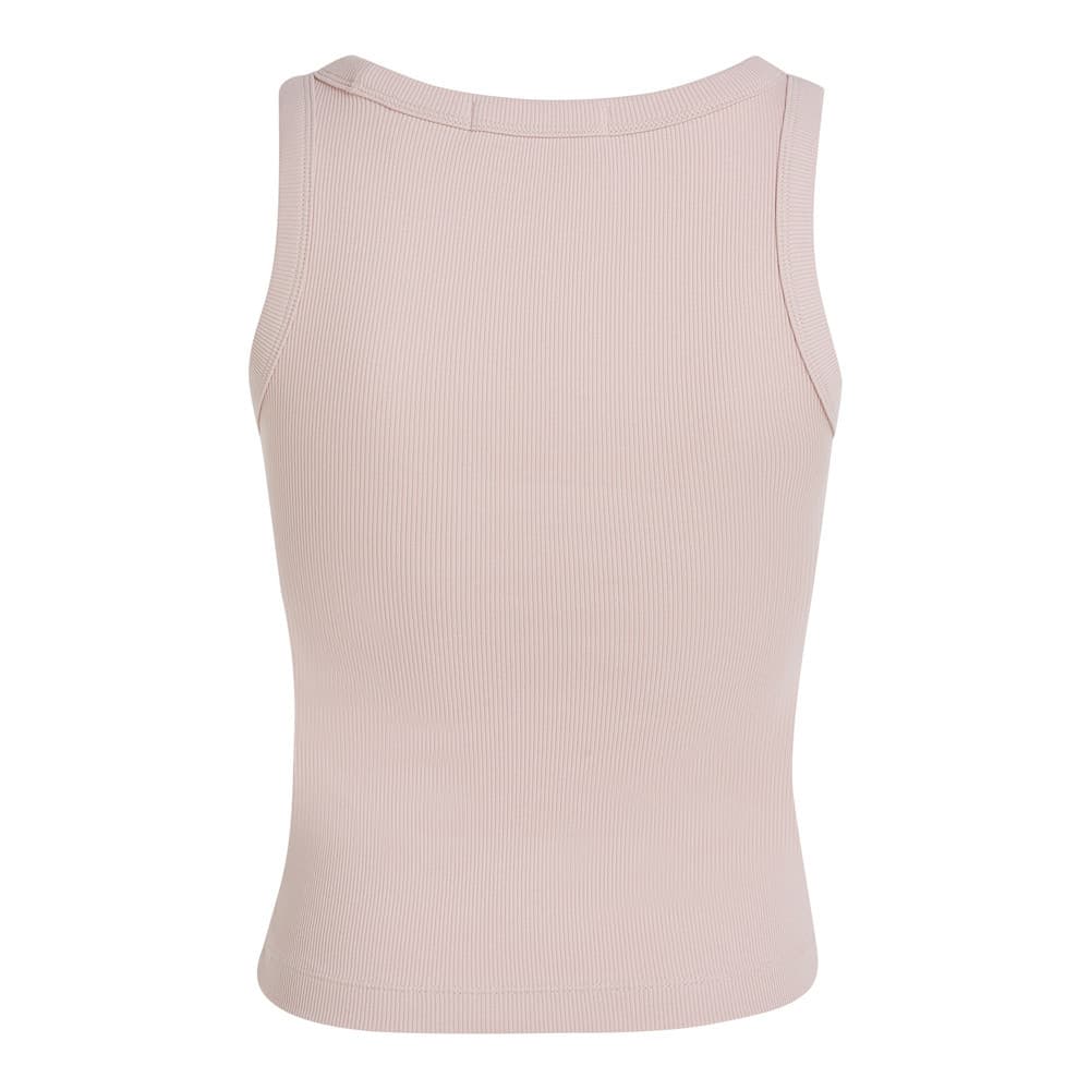 Woven label rib tank top Roze KL Woven label rib tank top Roze KL