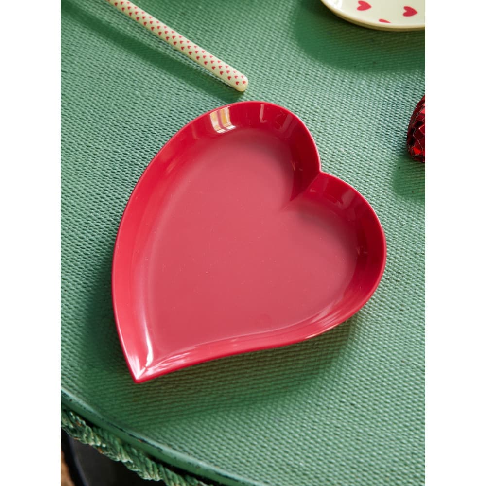 Melamine Heart Plate Rood Melamine Heart Plate Rood