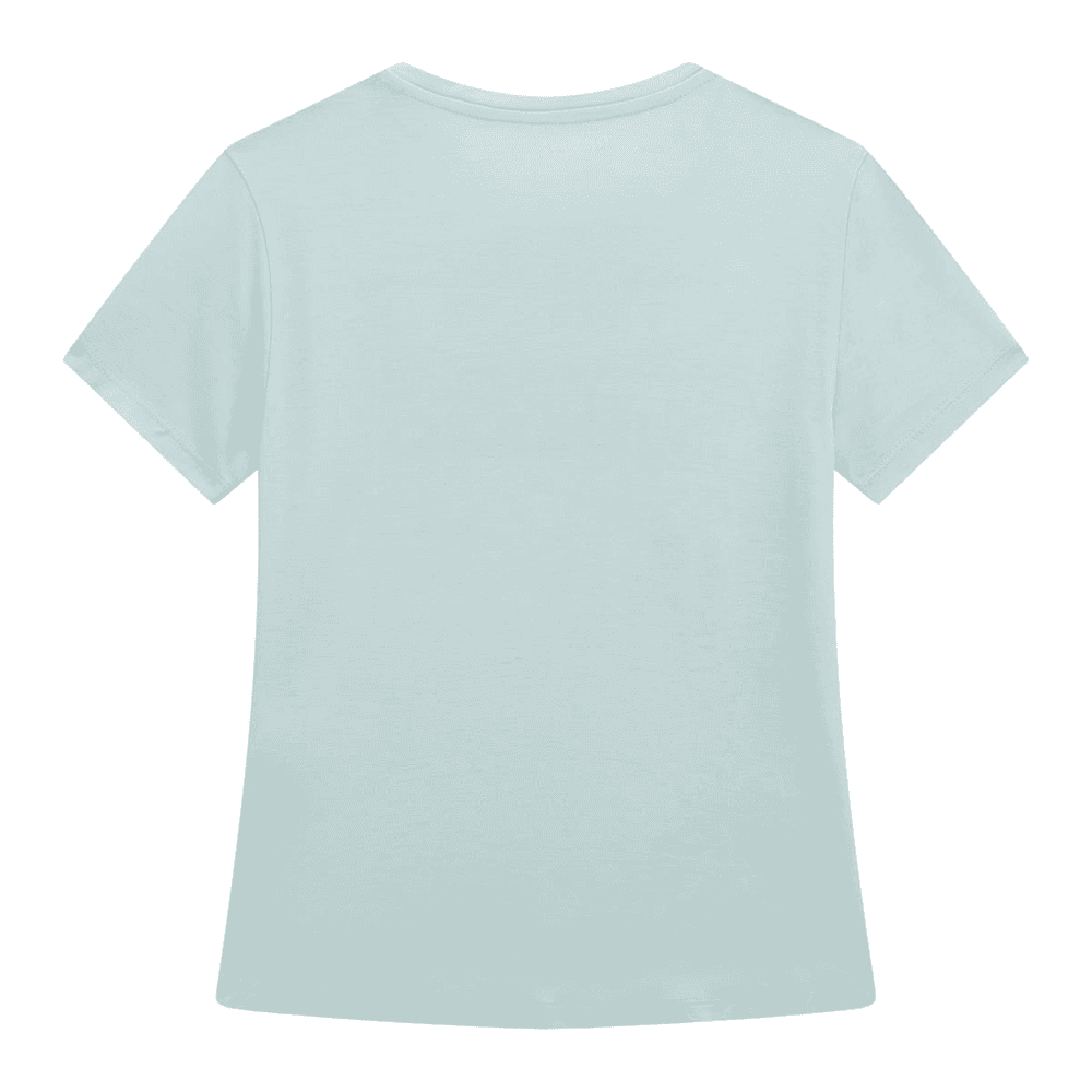 HIGH LOW VISCOSE SS T-SHIRT FLOWERS Licht Blauw HIGH LOW VISCOSE SS T-SHIRT FLOWERS Licht Blauw