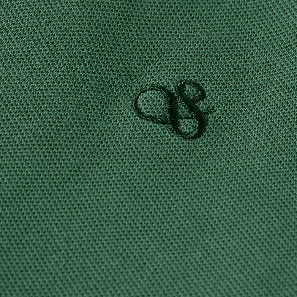 Garment-dyed pique polo Groen Garment-dyed pique polo Groen