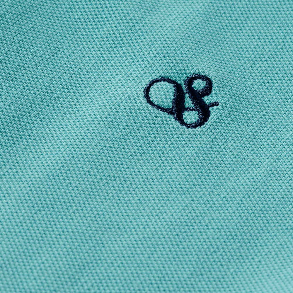 Garment-dyed pique polo Licht Blauw Garment-dyed pique polo Licht Blauw