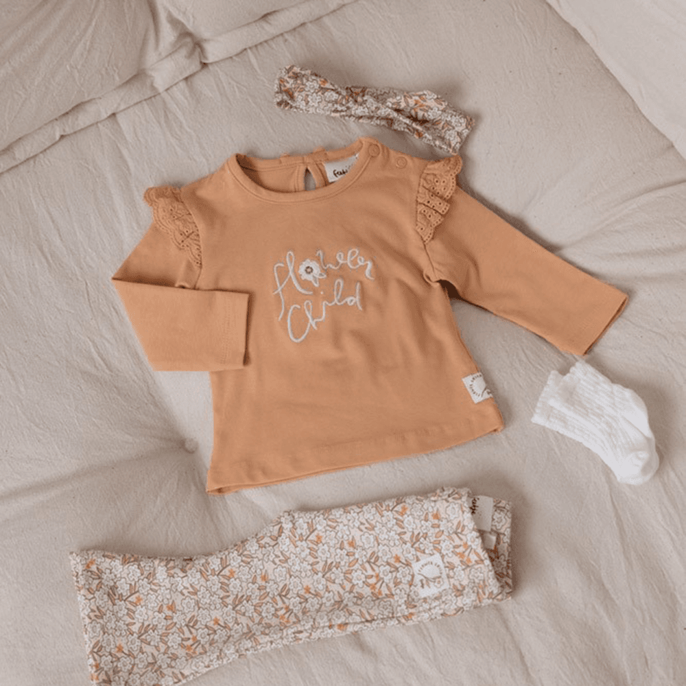 Longsleeve - Flower Field Oranje Longsleeve - Flower Field Oranje