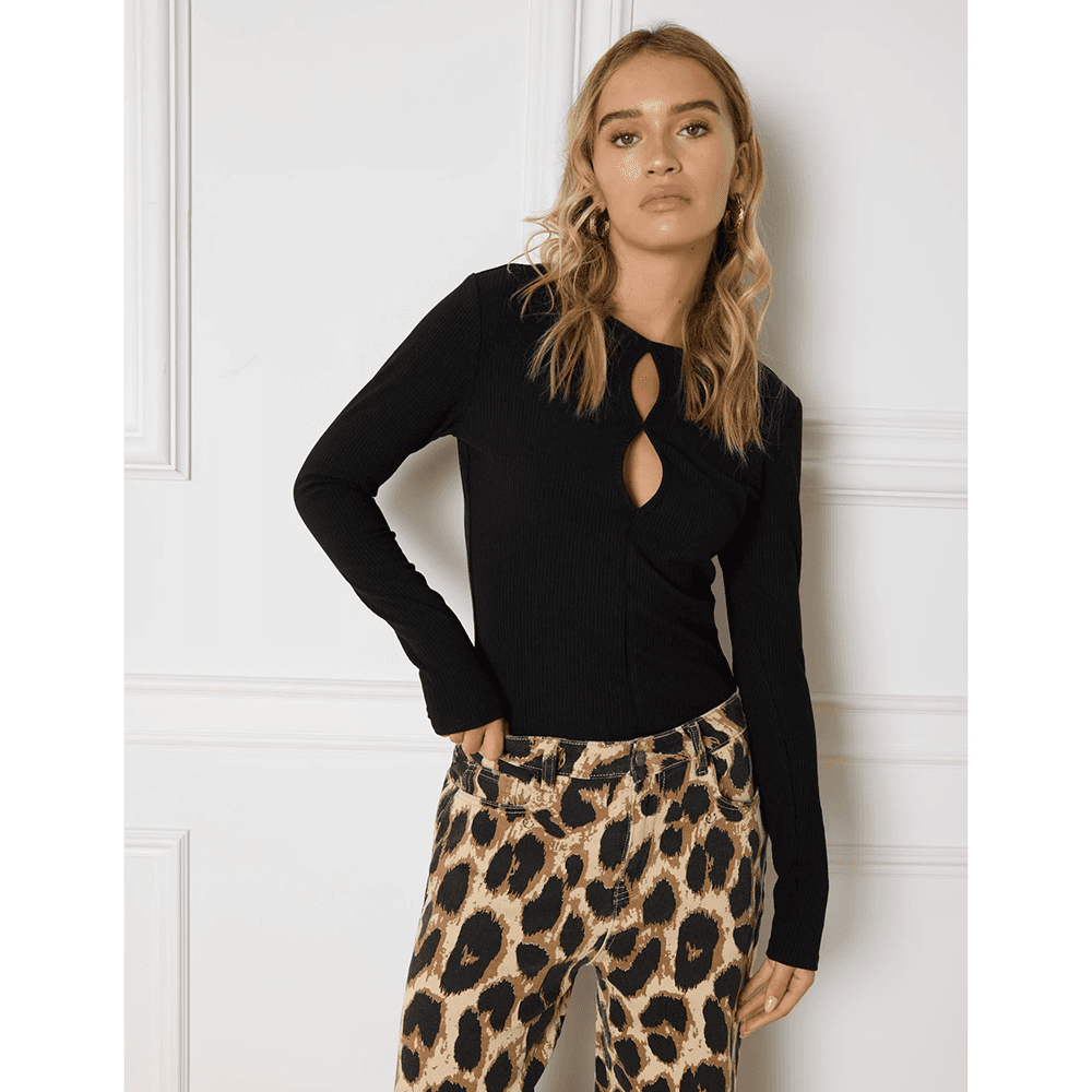 Ladies Knitted Long Sleeve Demiya Zwart 1 Ladies Knitted Long Sleeve Demiya Zwart 1