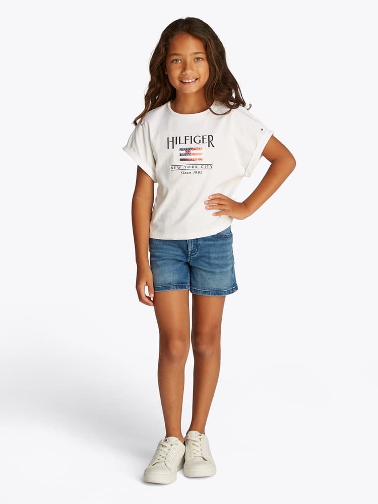 HILFIGER SEQUINS FLAG TEE Wit 1 HILFIGER SEQUINS FLAG TEE Wit 1