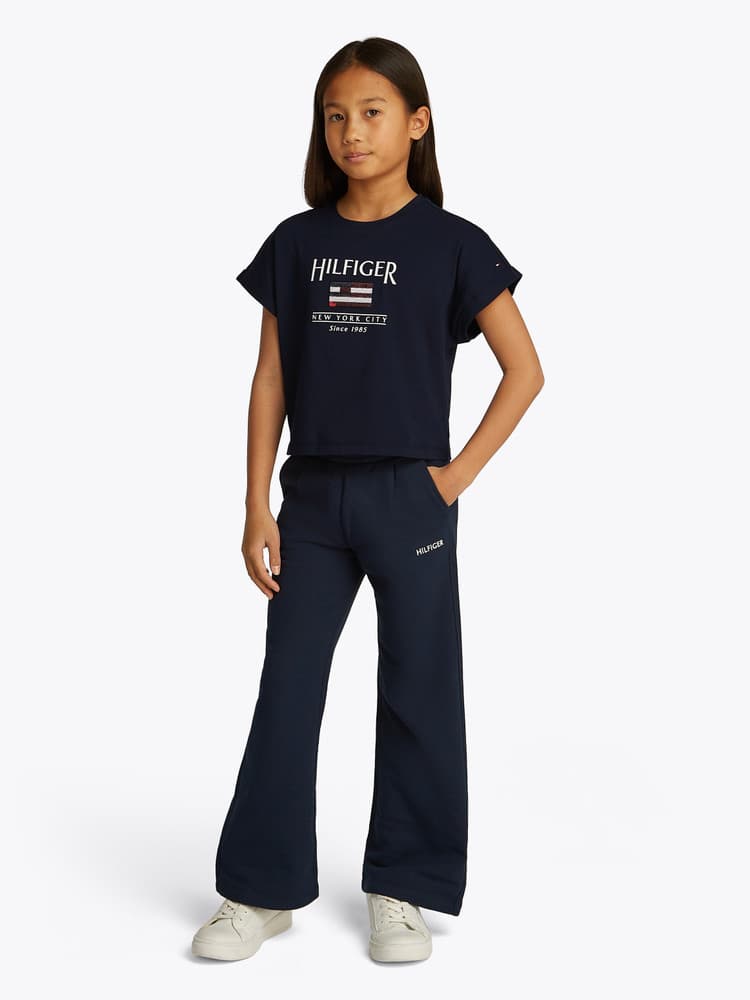 HILFIGER SEQUINS FLAG TEE Donker Blauw HILFIGER SEQUINS FLAG TEE Donker Blauw