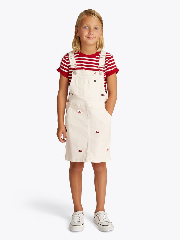 DUNGAREE DRESS CRITTER AOP FLAGS Off White DUNGAREE DRESS CRITTER AOP FLAGS Off White