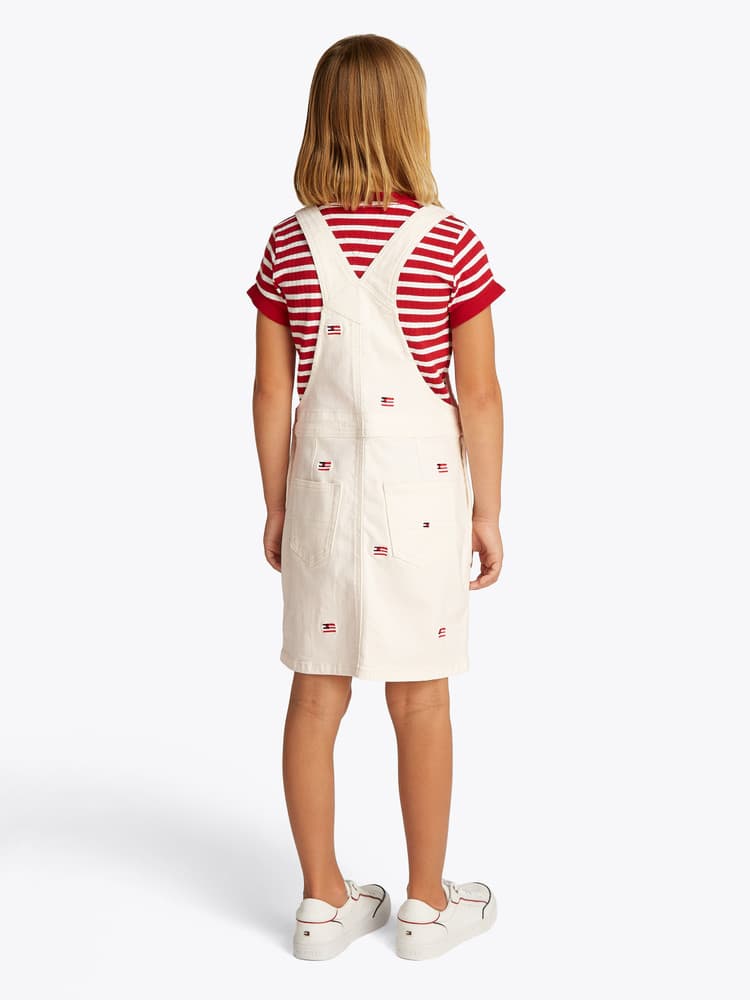 DUNGAREE DRESS CRITTER AOP FLAGS Off White DUNGAREE DRESS CRITTER AOP FLAGS Off White