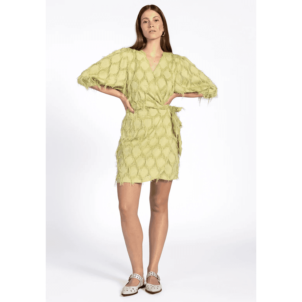 FLORICA FRINGE PES 482 DRESS Groen FLORICA FRINGE PES 482 DRESS Groen