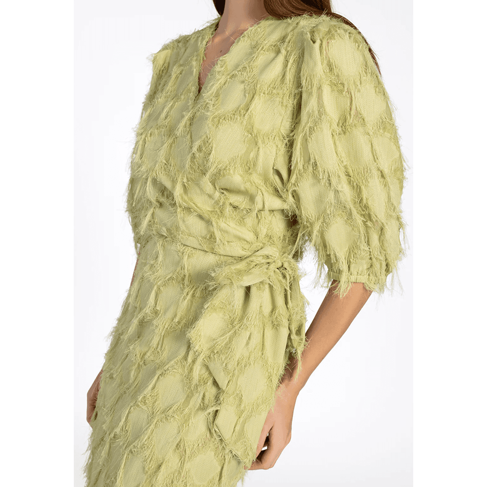 FLORICA FRINGE PES 482 DRESS Groen FLORICA FRINGE PES 482 DRESS Groen