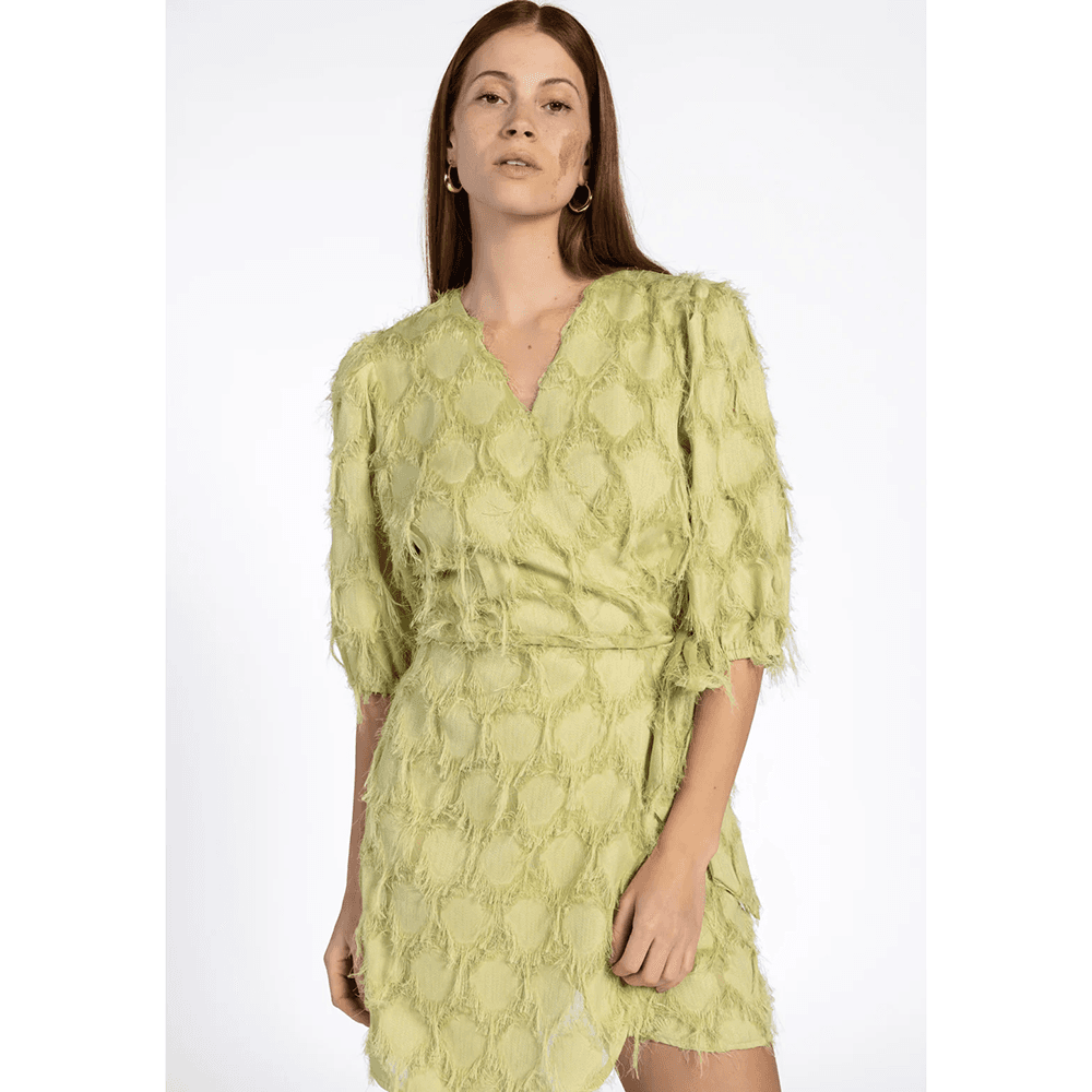 FLORICA FRINGE PES 482 DRESS Groen FLORICA FRINGE PES 482 DRESS Groen