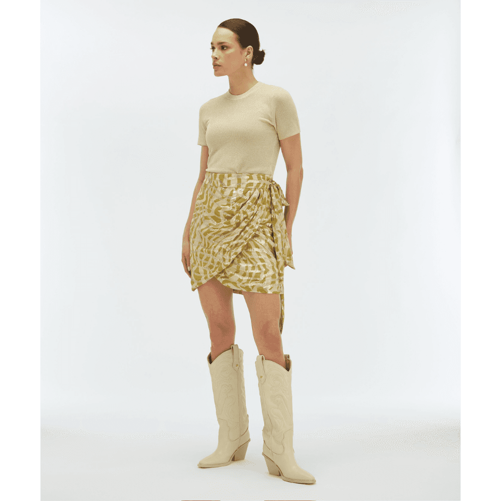 CAMEO WRAP MINI SKIRT Goud CAMEO WRAP MINI SKIRT Goud
