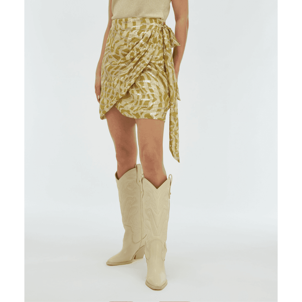 CAMEO WRAP MINI SKIRT Goud CAMEO WRAP MINI SKIRT Goud