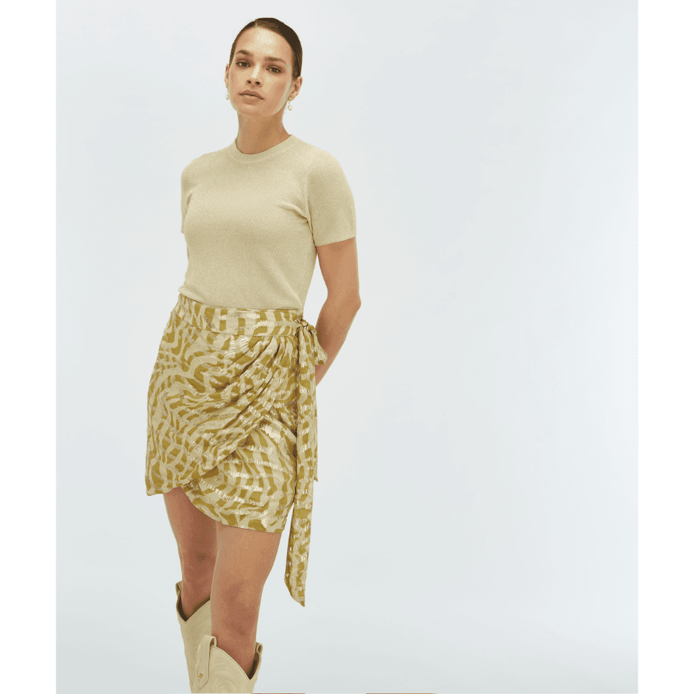 CAMEO WRAP MINI SKIRT Goud CAMEO WRAP MINI SKIRT Goud