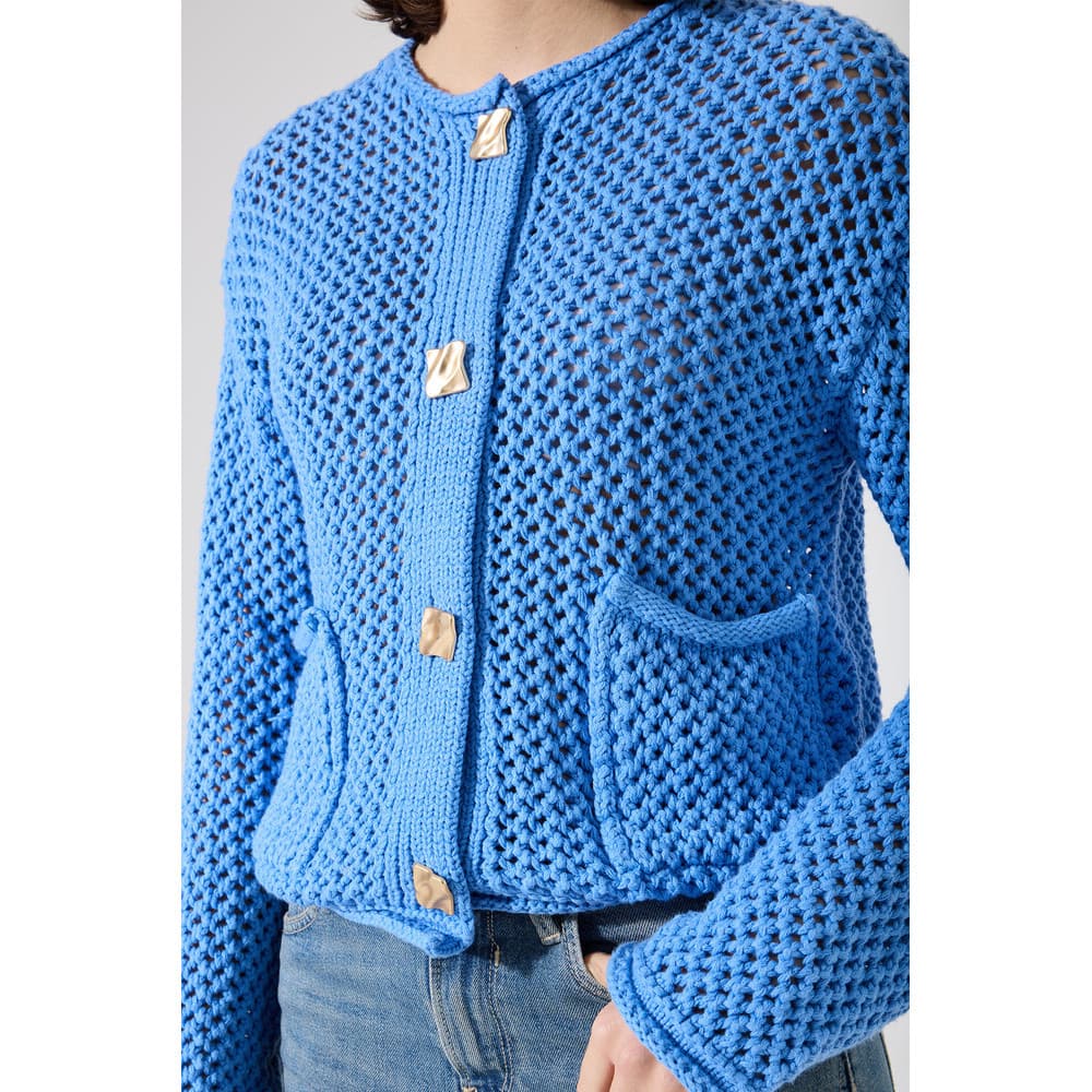 H50052 Ladies Cardigan Licht Blauw H50052 Ladies Cardigan Licht Blauw