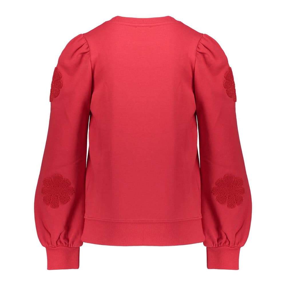 Sweater flowers at sleeve Rood Sweater flowers at sleeve Rood