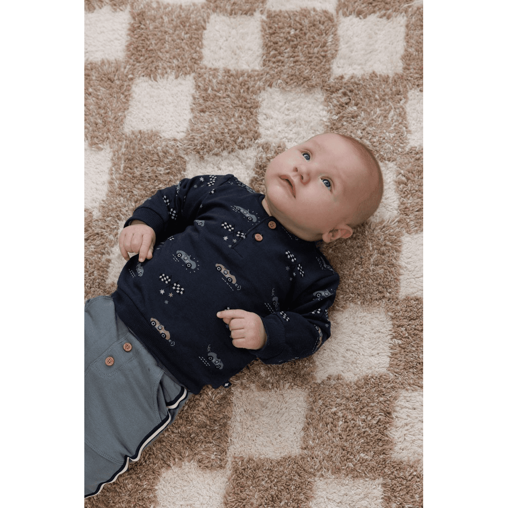 Sweater AOP - Let's Go! Donker Blauw Sweater AOP - Let's Go! Donker Blauw