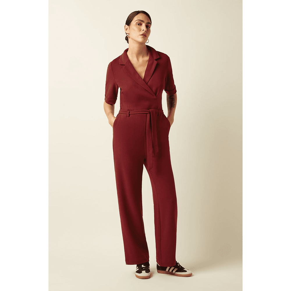 Doris Jumpsuit Woven Crepe Rood Doris Jumpsuit Woven Crepe Rood