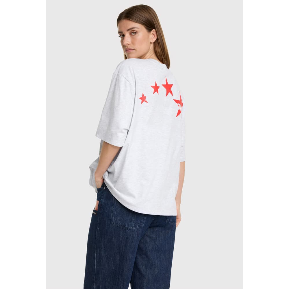 Ladies Knitted Ticket To Adventures T-shirt Grijs Ladies Knitted Ticket To Adventures T-shirt Grijs