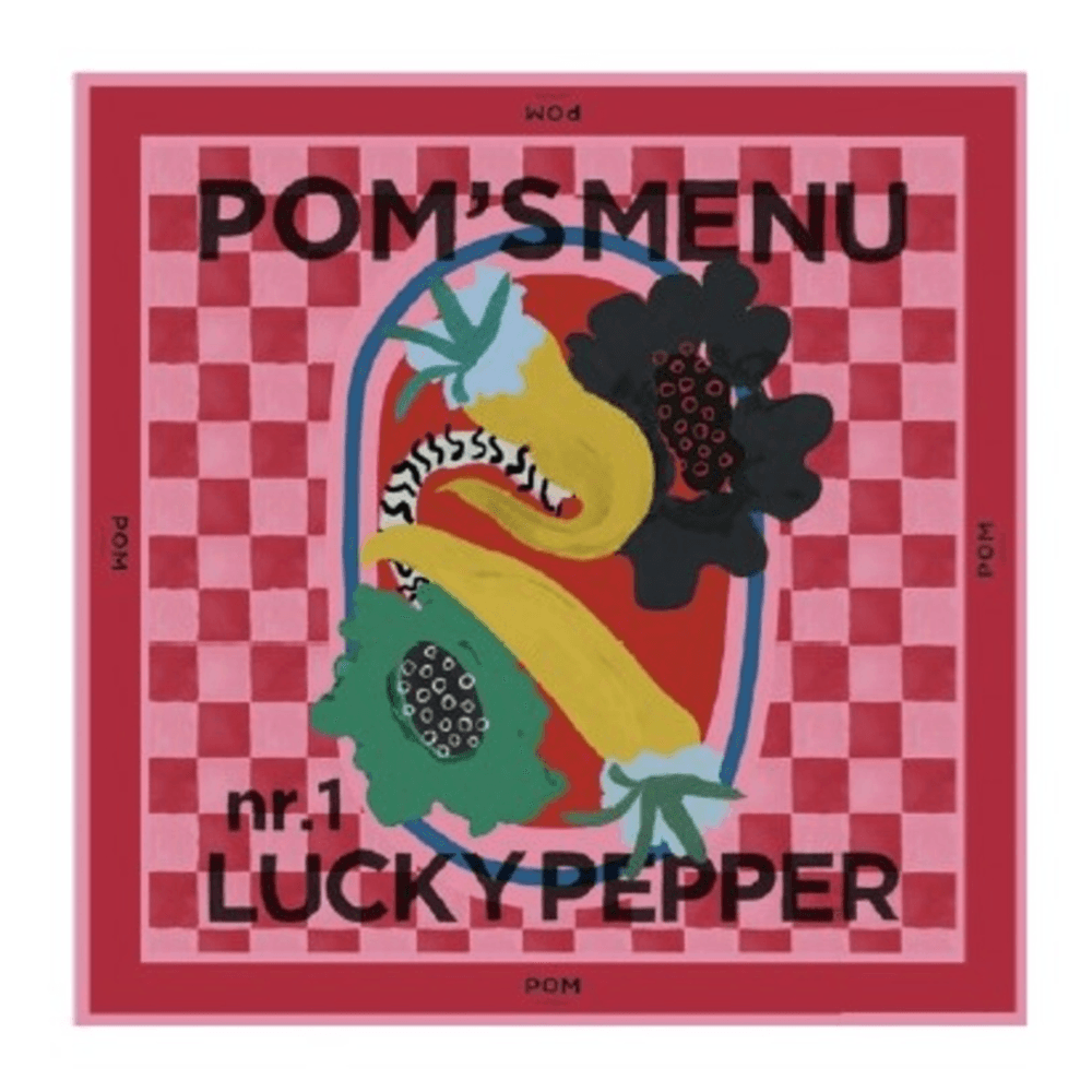 SHAWL - POM'S Menu Small Rood SHAWL - POM'S Menu Small Rood