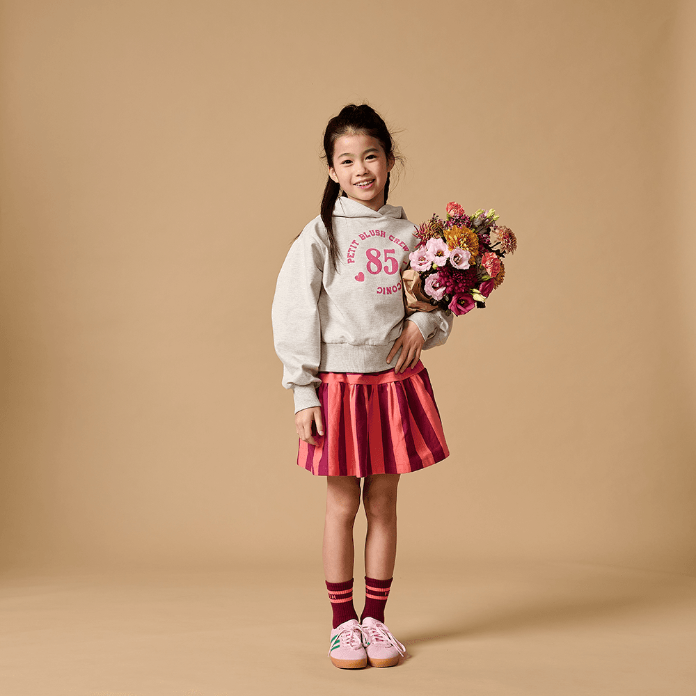 Ruffle Skirt Stripe Peach/Beaujolais Oranje Ruffle Skirt Stripe Peach/Beaujolais Oranje