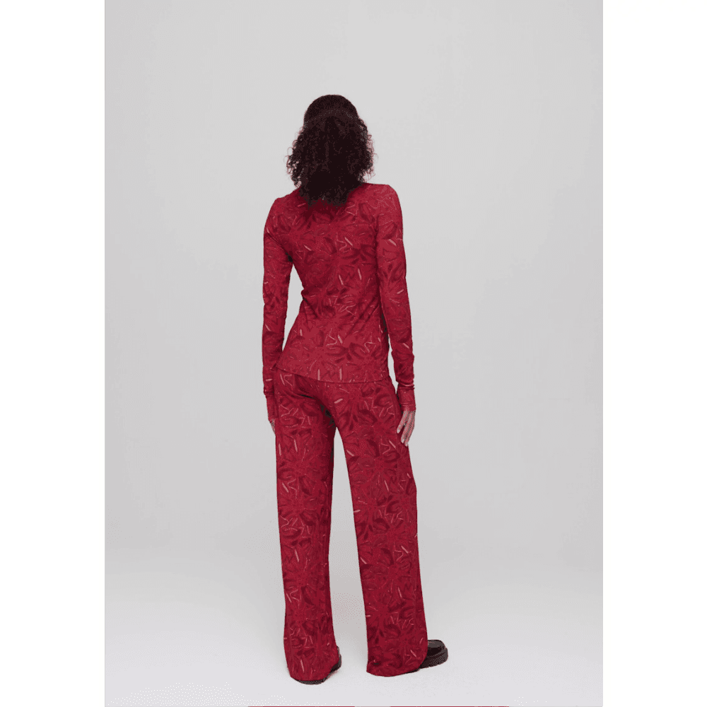 JANE-PA Bloemenprint Pants Rood JANE-PA Bloemenprint Pants Rood