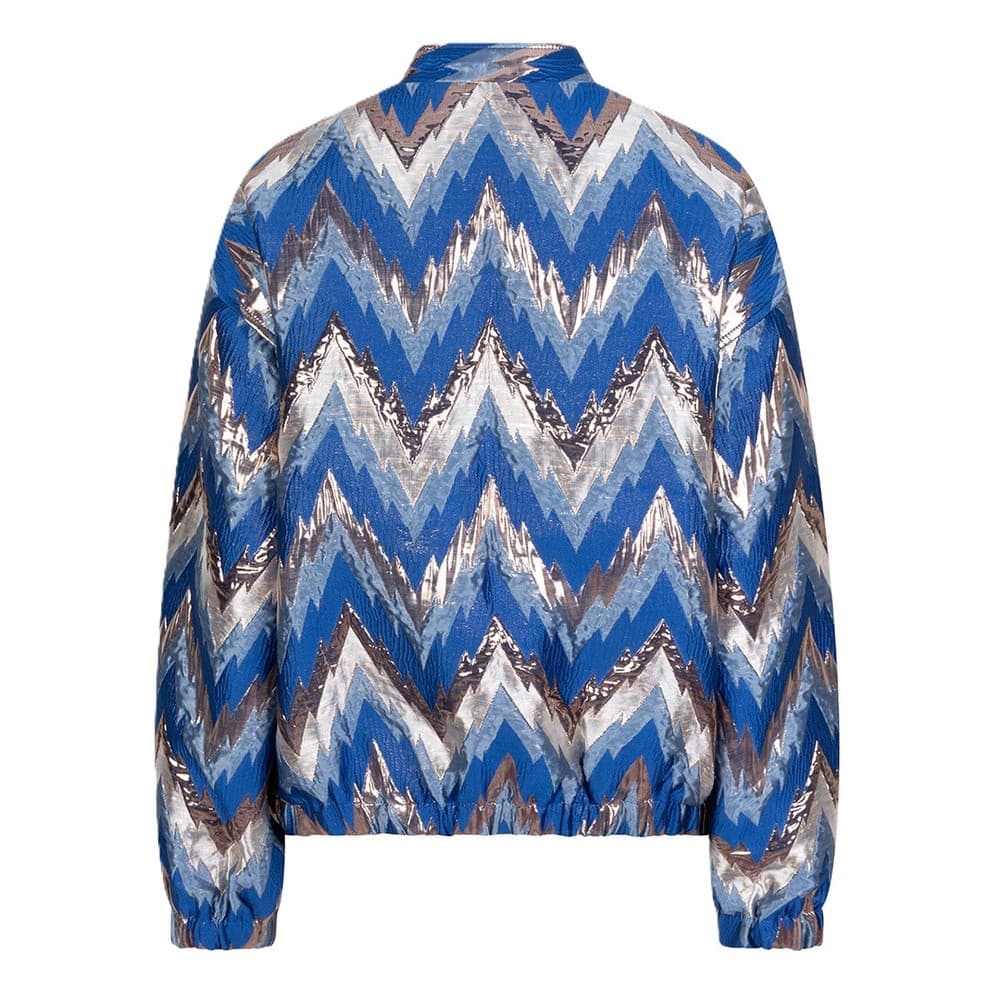 Jacket Bomber jacquard zigzag Blauw Jacket Bomber jacquard zigzag Blauw