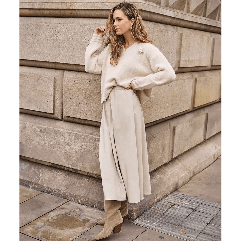 Skirt long lightweight PU Beige Skirt long lightweight PU Beige