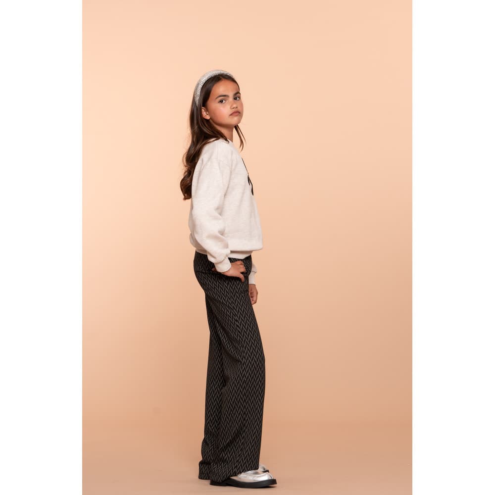 Pants jacquard wide leg Zwart 1 Pants jacquard wide leg Zwart 1