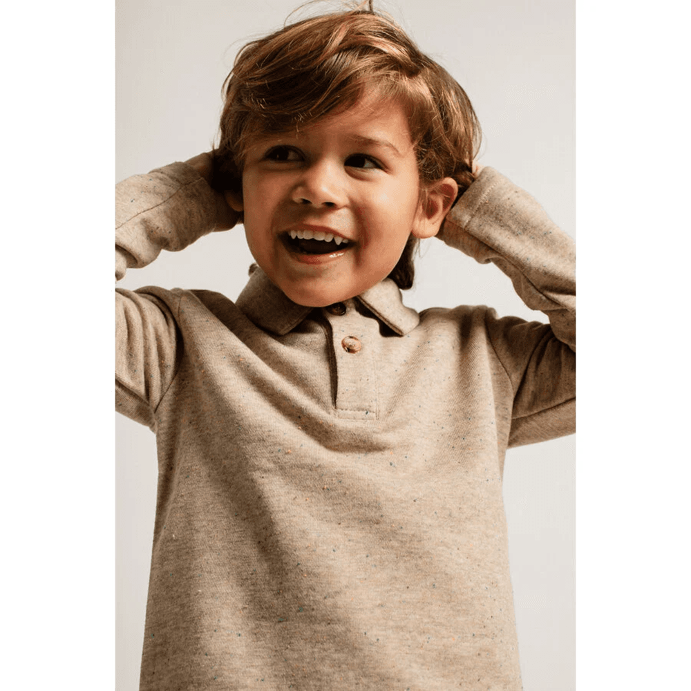 Denezy Longsleeve Polo Zand Denezy Longsleeve Polo Zand