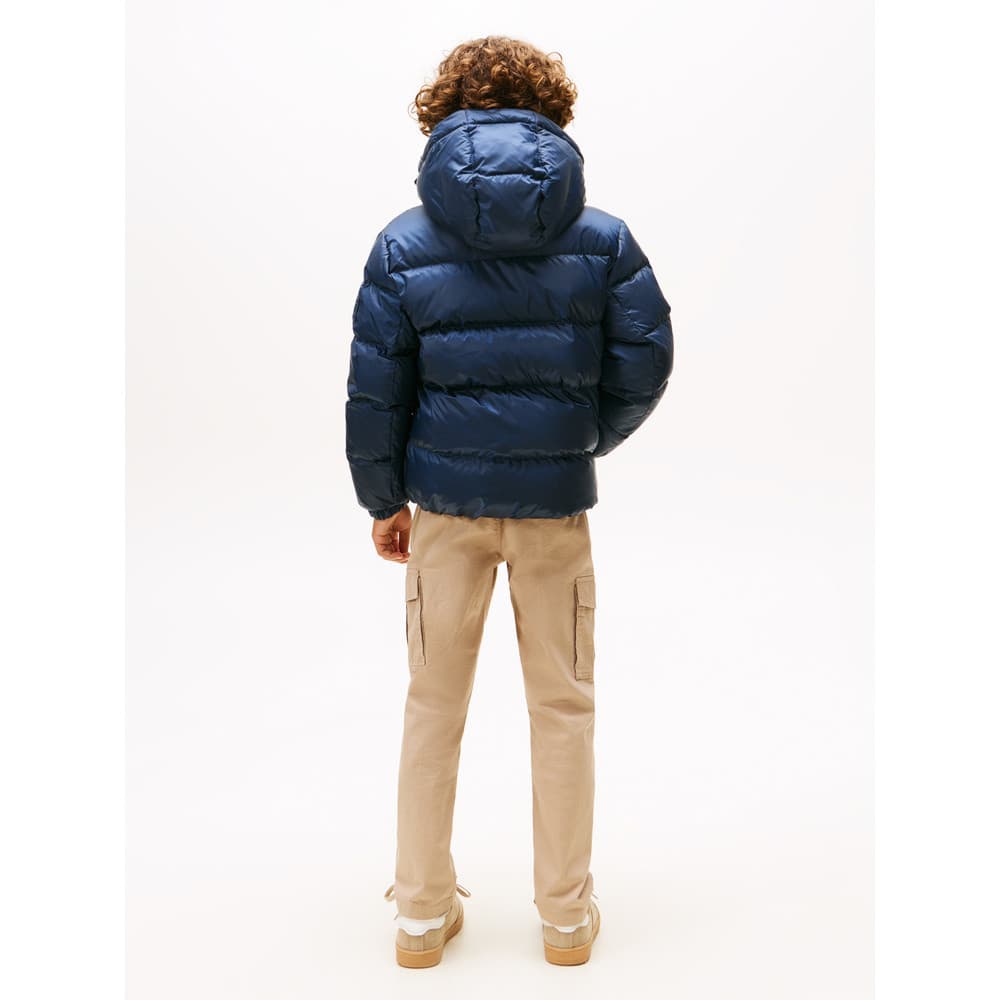 Essential Down Jacket Hooded Donker Blauw Essential Down Jacket Hooded Donker Blauw