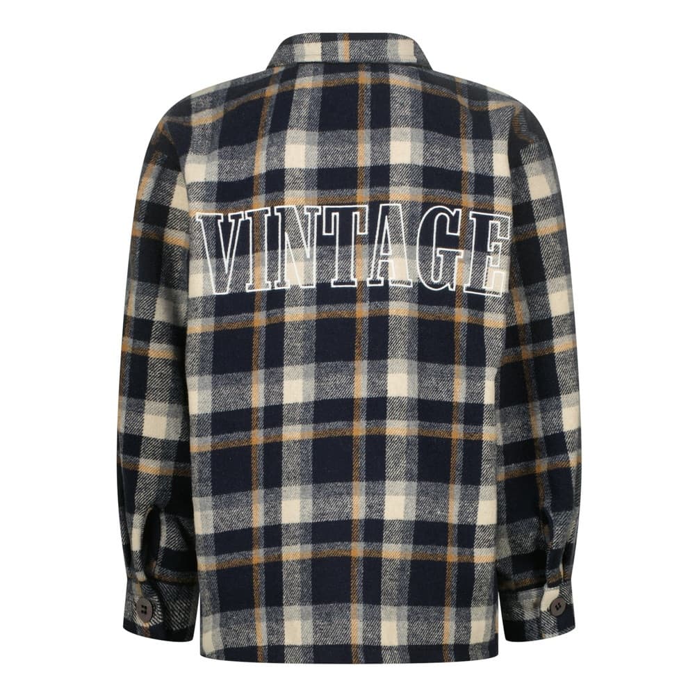 Leck Checked Shirt Zipper Donker Blauw Leck Checked Shirt Zipper Donker Blauw