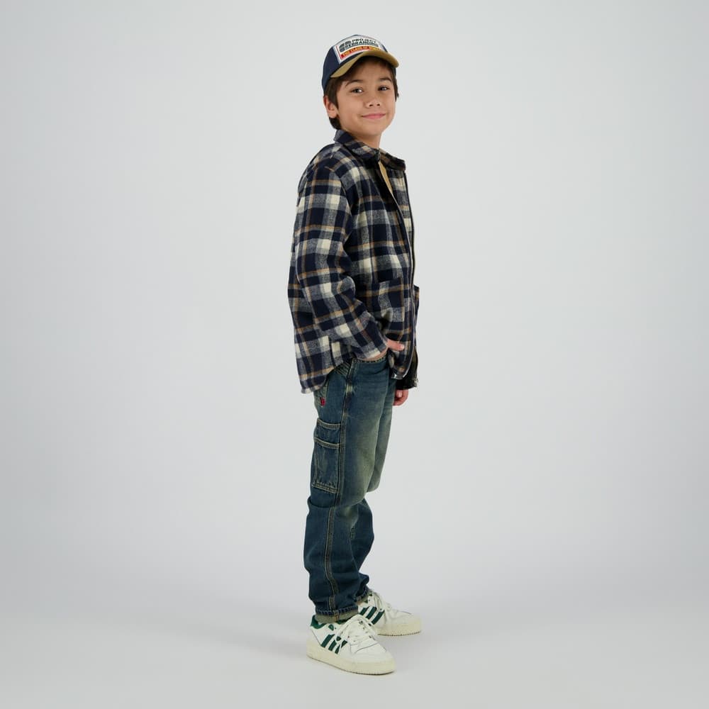 Leck Checked Shirt Zipper Donker Blauw Leck Checked Shirt Zipper Donker Blauw