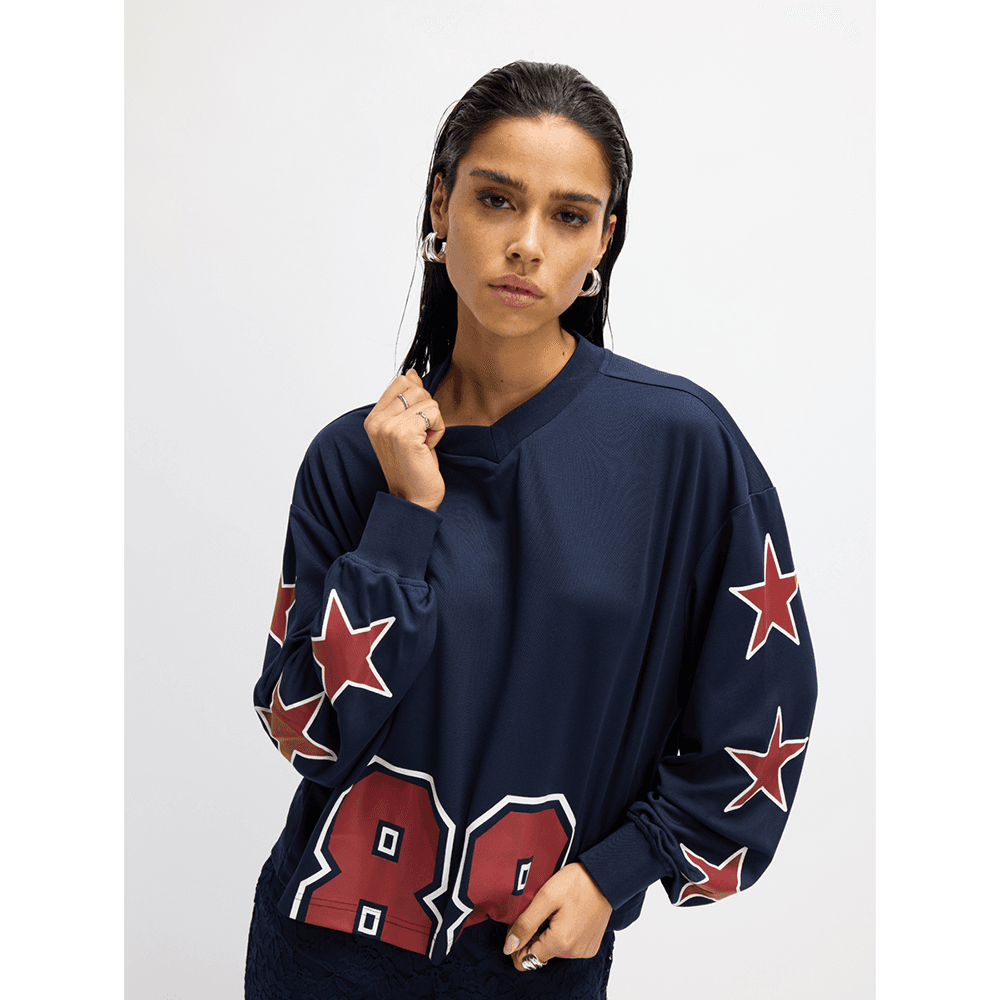 ladies knitted cropped top with v-neck Ulla Donker Blauw ladies knitted cropped top with v-neck Ulla Donker Blauw