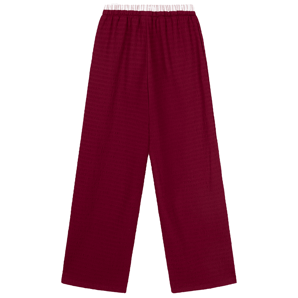 Ladies Knitted Relaxed Wide Pants Mara Bordeaux Ladies Knitted Relaxed Wide Pants Mara Bordeaux