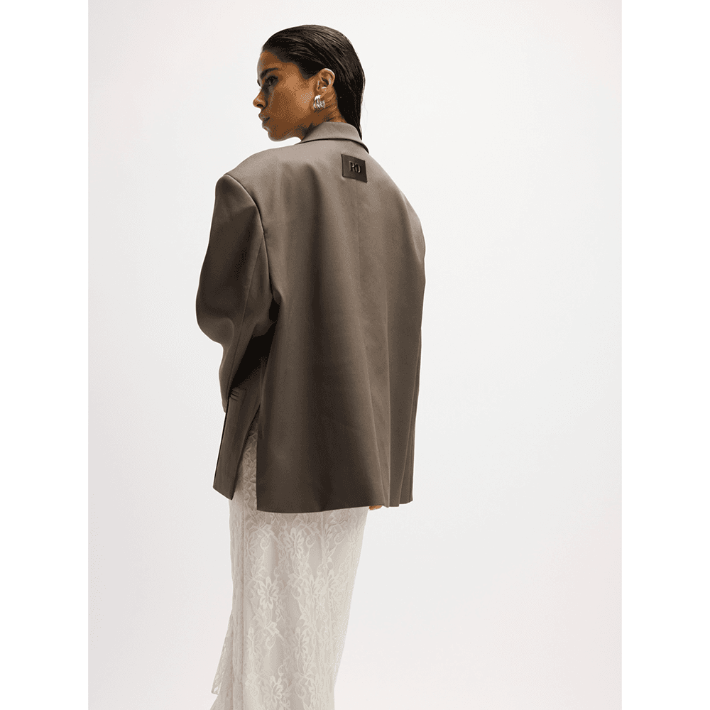 Ladies Woven Overlayed Blazer Adele Antraciet Ladies Woven Overlayed Blazer Adele Antraciet