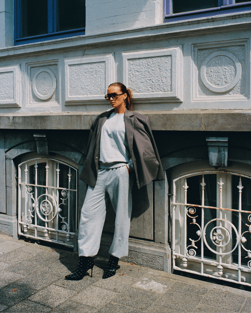 Ladies Woven Overlayed Blazer Adele Antraciet Ladies Woven Overlayed Blazer Adele Antraciet