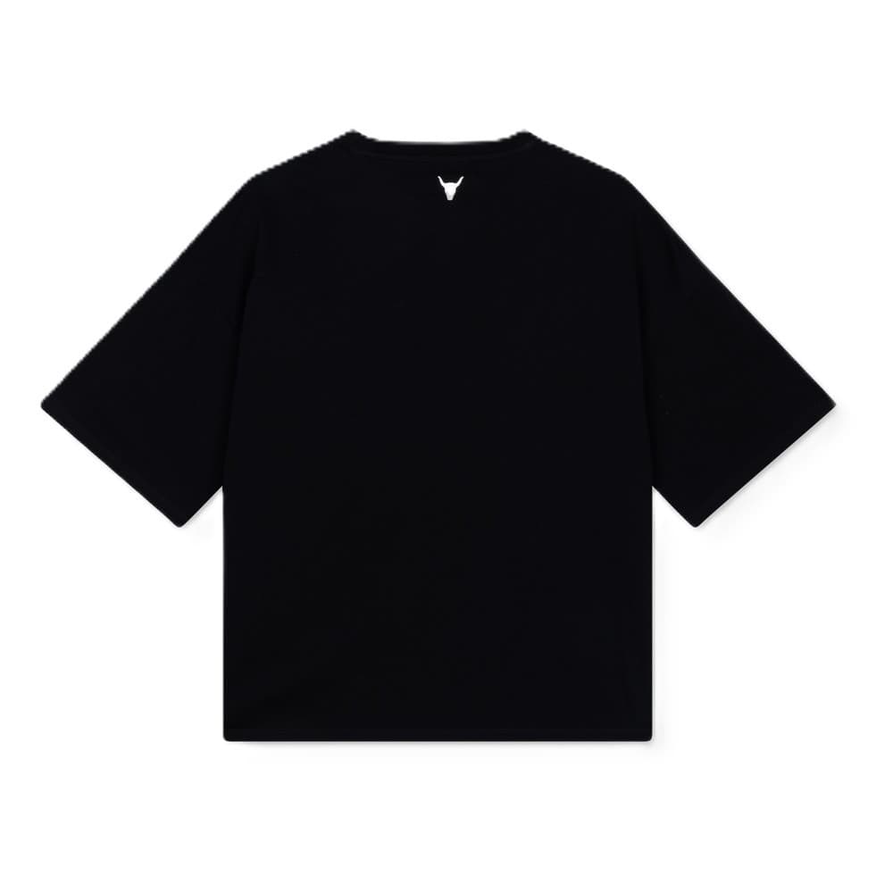 Ladies Knitted Foil Print T-shirt Zwart 1 Ladies Knitted Foil Print T-shirt Zwart 1