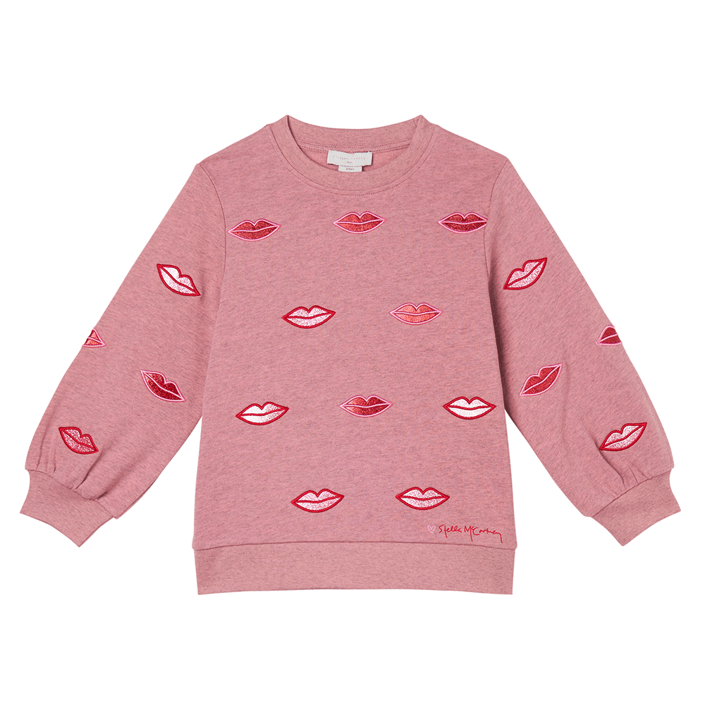 Sweatshirt Allover Kisses Roze Sweatshirt Allover Kisses Roze