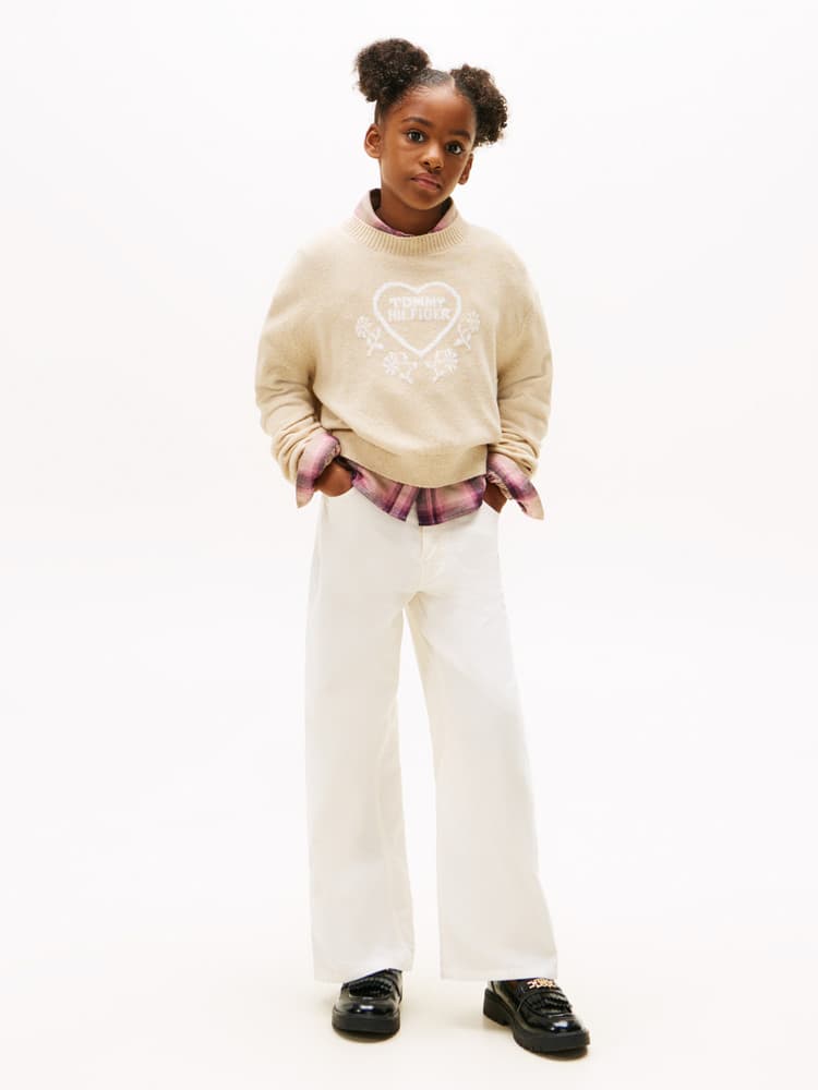 Heart Jacquard Sweater Beige Heart Jacquard Sweater Beige