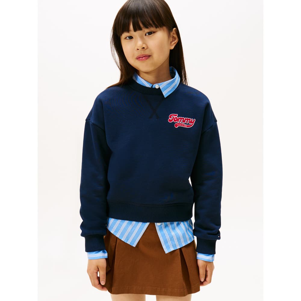 Tommy Varsity Flock Sweatshirt Donker Blauw Tommy Varsity Flock Sweatshirt Donker Blauw