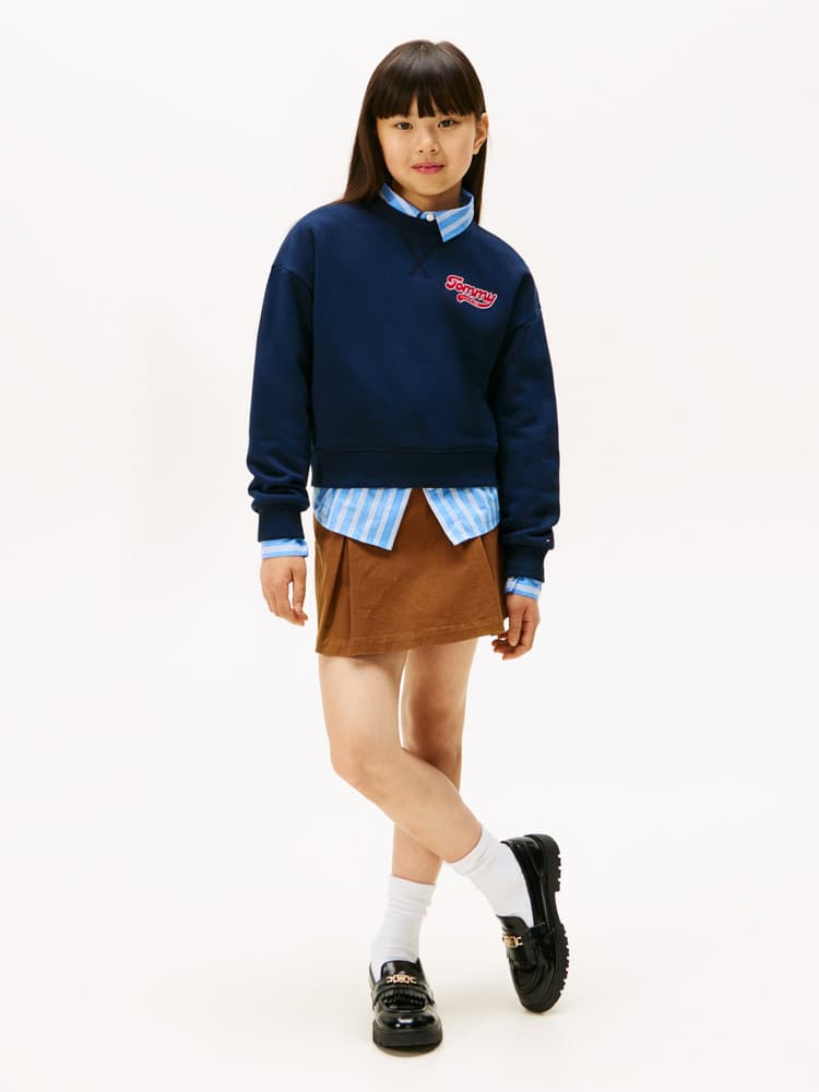 Tommy Varsity Flock Sweatshirt Donker Blauw Tommy Varsity Flock Sweatshirt Donker Blauw