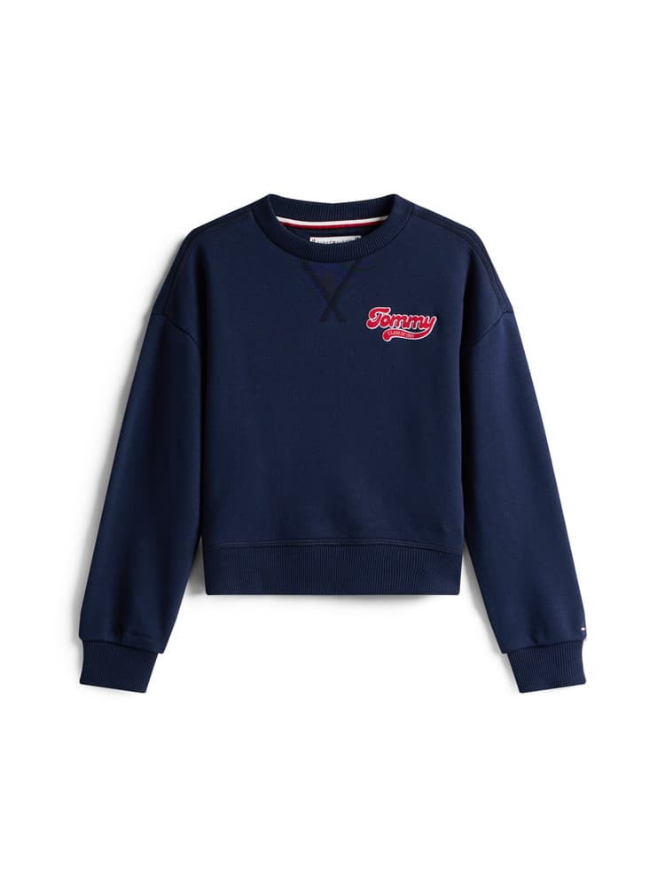 Tommy Varsity Flock Sweatshirt Donker Blauw Tommy Varsity Flock Sweatshirt Donker Blauw