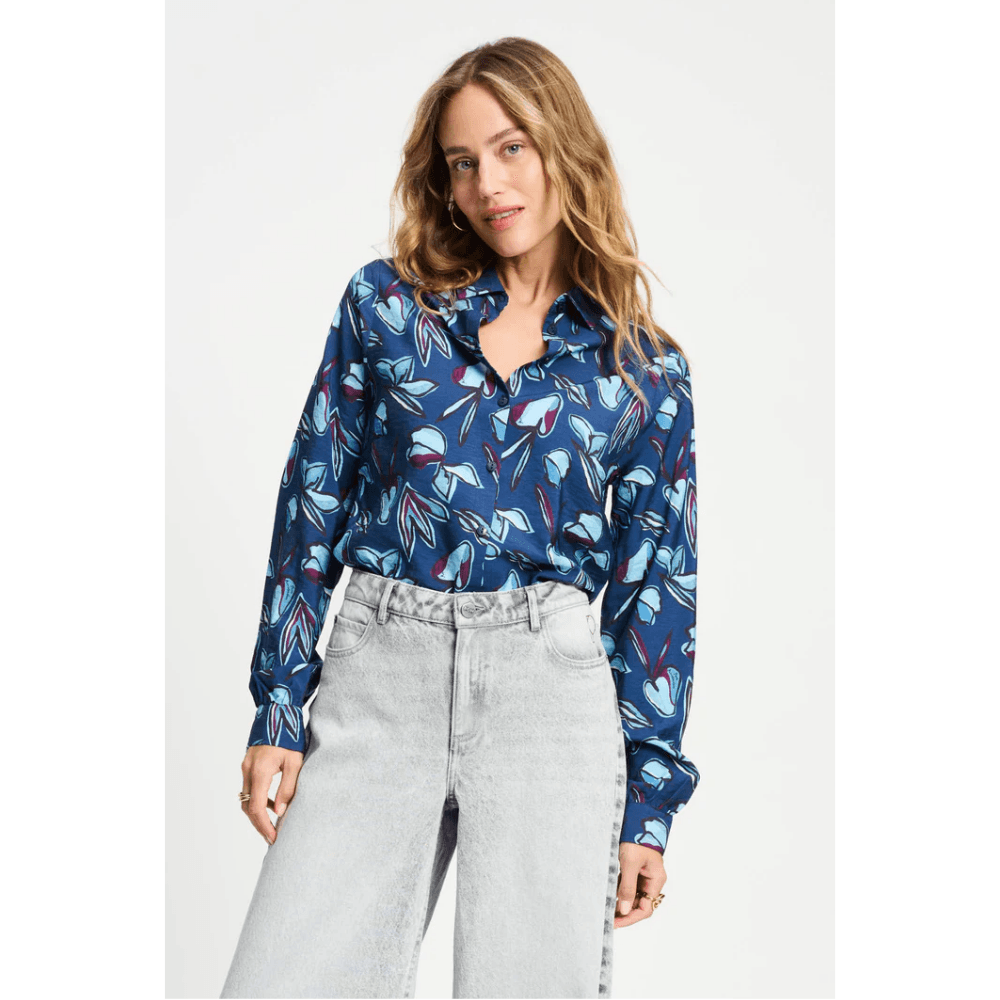 BLOUSE - Mila Dashing Nights Blauw BLOUSE - Mila Dashing Nights Blauw