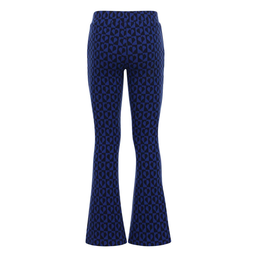 Little jaquard flaire pants blue hearts Blauw Little jaquard flaire pants blue hearts Blauw