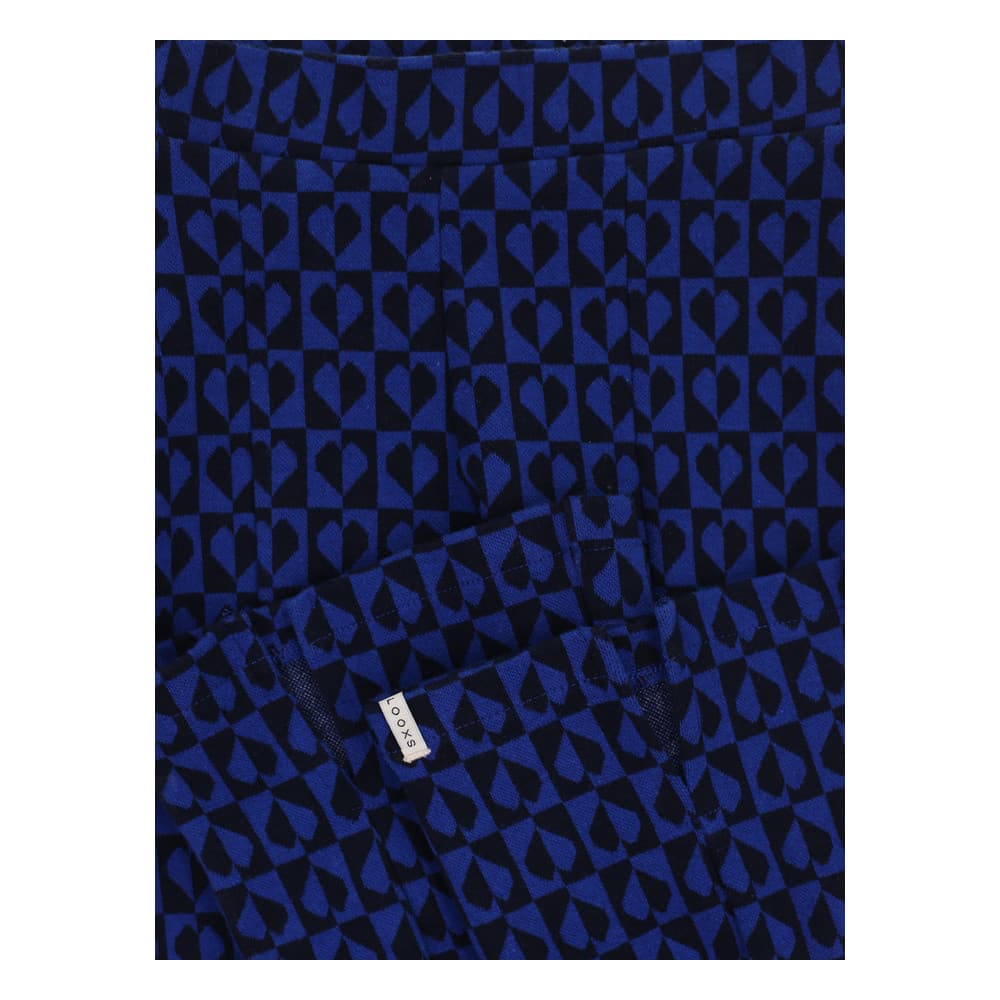Little jaquard flaire pants blue hearts Blauw Little jaquard flaire pants blue hearts Blauw