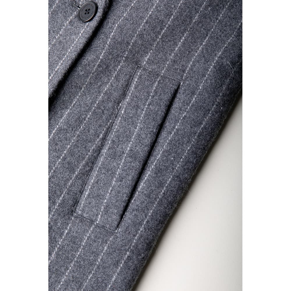 Zania Double Breasted Wool Long Coat Grijs Zania Double Breasted Wool Long Coat Grijs