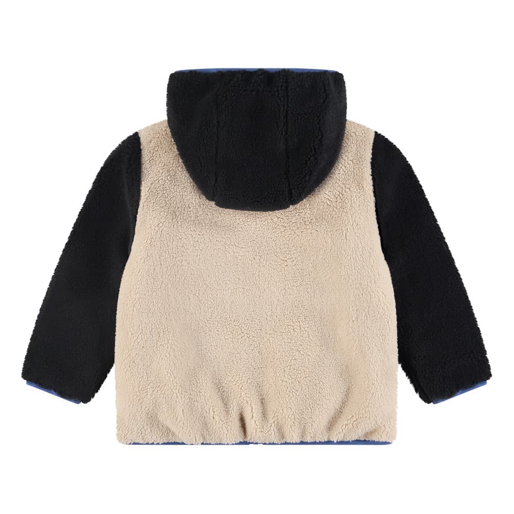 boys winter teddy jacket reversible navy-offwhite Donker Blauw boys winter teddy jacket reversible navy-offwhite Donker Blauw